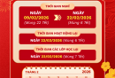THÔNG BÁO LỊCH NGHỈ TẾT BÍNH NGỌ 2026