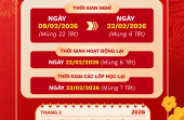 THÔNG BÁO LỊCH NGHỈ TẾT BÍNH NGỌ 2026
