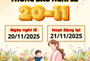 THÔNG BÁO NGHỈ LỄ NGÀY NHÀ GIÁO VIỆT NAM 20-11-2025