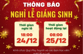 THÔNG BÁO LỊCH NGHỈ LỄ GIÁNG SINH 2025